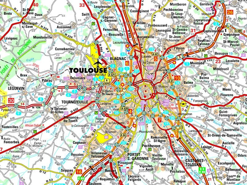 harta e rrugës Toulouse