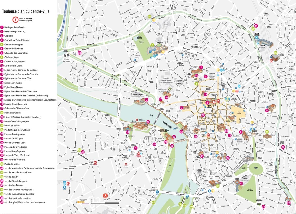 Toulouse hartën e turizmit