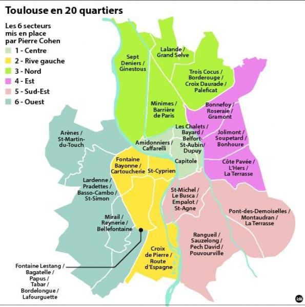 harta e Toulouse lagje