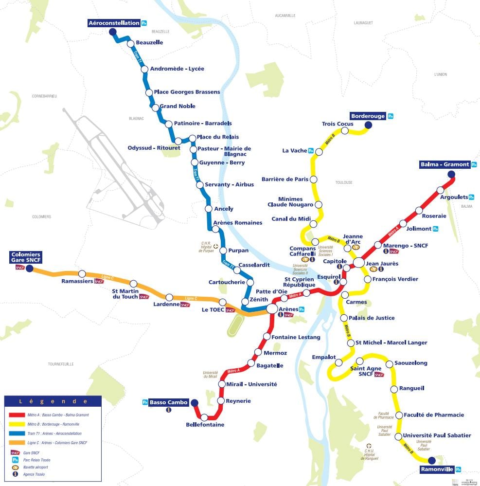 harta e Toulouse tramvaj